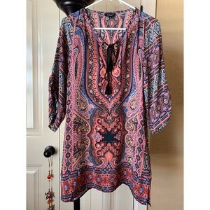 Tolani colorful psychedelic silk tunic